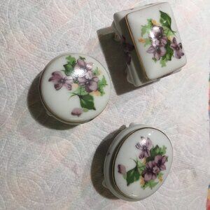 Vintage porcelain boxes, set of 3